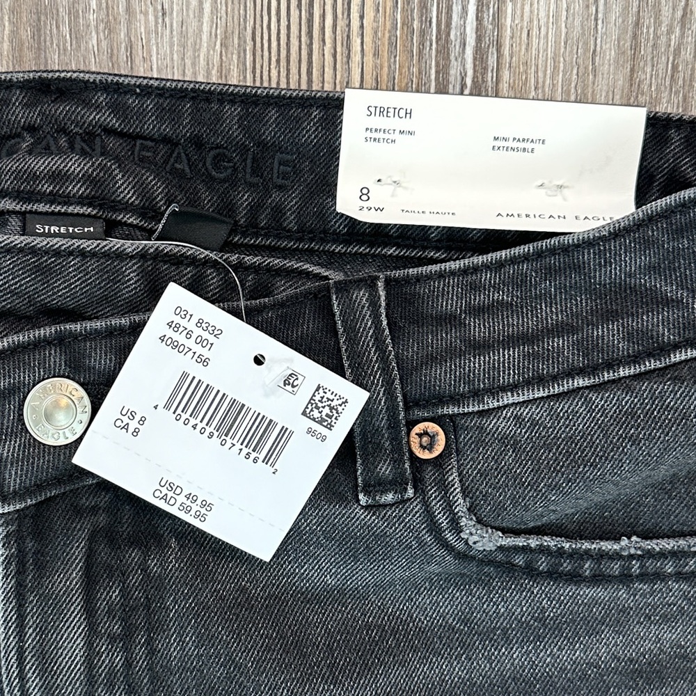 American Eagle Women’s Black Denim Mini Skirt - Size: 8 - Picture 4 of 6